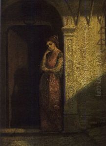 Jeune Femme Sur Le Pas De La Porte Jeune Femme Sur Le Pas De La Porte