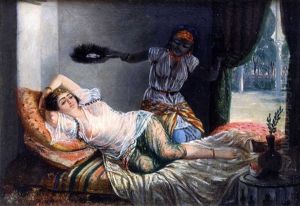 L'odalisque (+ Musiciennes Au Harem; 1836; Pair) by Emmanuel Joseph Lauret