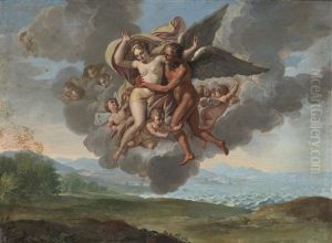 Rape Of Oreithyia, Daughter Of King Erechtheus by Filippo Lauri