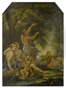 Spring: Nymphs And A Cherub By A Woodland Stream