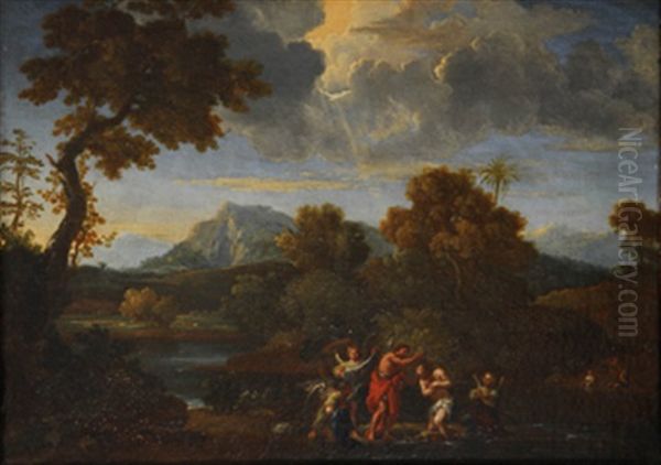 Paisaje Con El Bautismo De Cristo - view 1