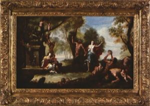 Bacchanale Avec Offrande Au Dieu Pan by Filippo Lauri