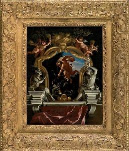 Etude De Plafond Avec Apollon Tuant Le Serpent Python by Filippo Lauri