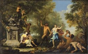 Bacchanale Avec Offrande A La Statue Du Dieu Pan by Filippo Lauri