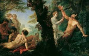 Mythologische Szene Mit Apollo Und Marsyas (+ Another Similar; Pair) by Filippo Lauri