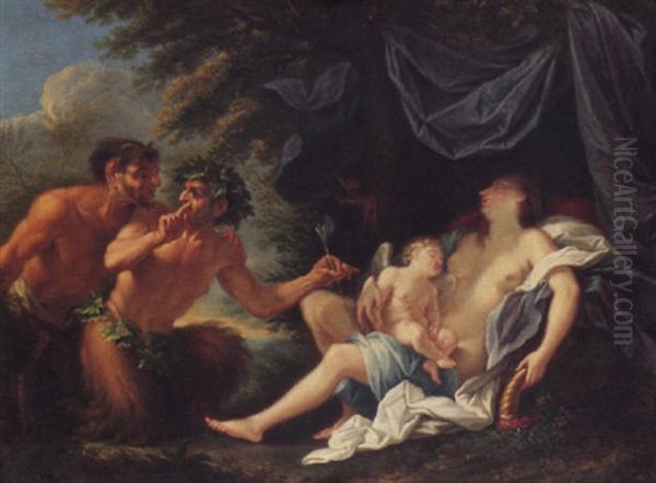 Two Satyrs Stealing Cupid's Arrows As He Sleeps In The Lap Of Venus - view 1