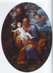 Saint Joseph Holding The Christ Child by Filippo Lauri