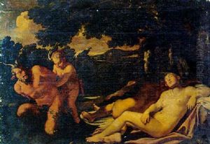 Ninfe Dormienti Con Un Satiro Legato Da Eroti: Amore Contrastato by Filippo Lauri