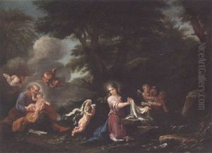 The Rest On The Flight Into Egypt by Filippo Lauri