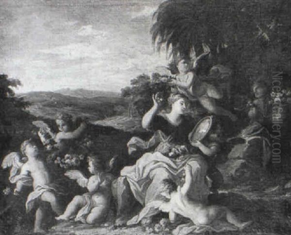 Allegoria Della Vanit. Con Putti E Ghirlande Di Fiori - view 1