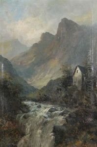 Paysage Montagneux Avec Cascade by Emil Lauterburg