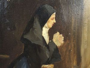 Religieuse A La Priere by Charles-Frederic Lauth