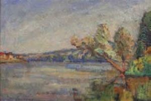 La Seine De Vetheuil Et Lavacourt by Abel Louis Alphonse Lauvray