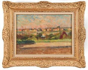 Village Dans Un Paysage by Abel Louis Alphonse Lauvray