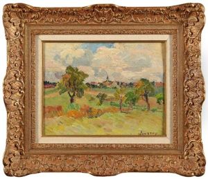 Village Et Son Clocher by Abel Louis Alphonse Lauvray