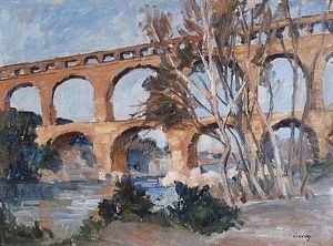 Le Pont Du Gard by Abel Louis Alphonse Lauvray
