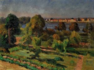 Jardins En Bord De Seine by Abel Louis Alphonse Lauvray
