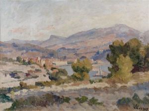 Paysage De Provence (villeneuve-les-avignon ?) by Abel Louis Alphonse Lauvray