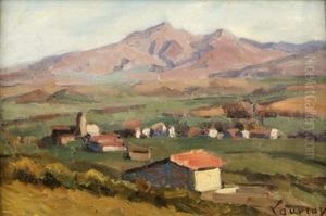 Village Dans La Montagne by Abel Louis Alphonse Lauvray