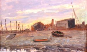 Bateaux Au Soleil Couchant by Ferdinand Bellan
