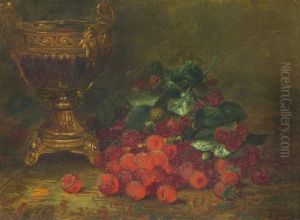 Still Life With Raspberries And Chalice by August Laux