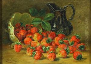 Still Lifes With Raspberries And Strawberries (2 Works) by August Laux