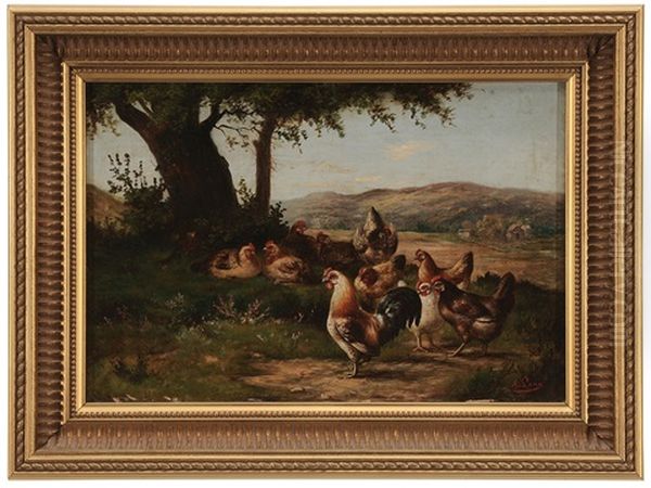 Chickens In A Yard - view 1