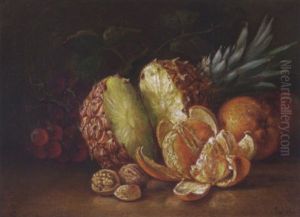 Still Life With Pineapple, Orange And Nuts by August Laux