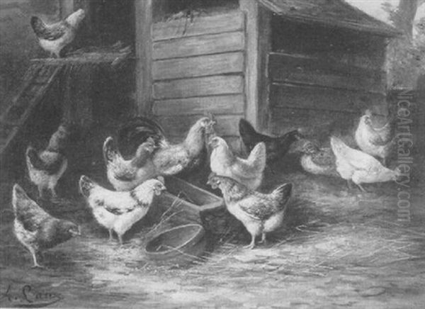 Chickens In The Barnyard - view 1