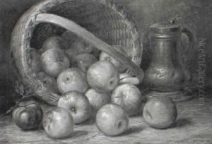 A Basket Of Apples With Copper Stein by August Laux