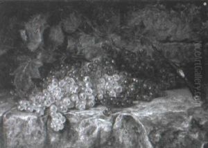 Still Life With Currants On A Stone Ledge by August Laux