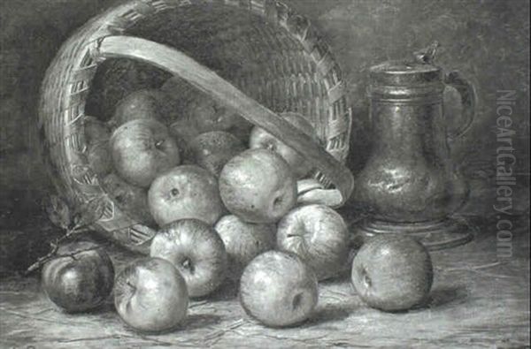 Basket Of Apples With Copper Stein - view 1