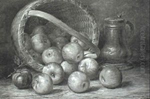 Basket Of Apples With Copper Stein by August Laux