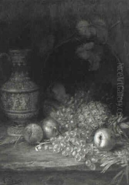 Still Life With Fruit, Vase And Basket - view 1