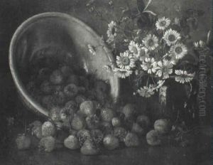 Still Life With Strawberries And Daisies