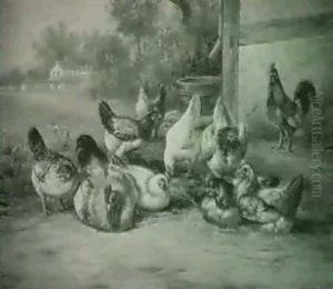 Chickens Outside A Stable