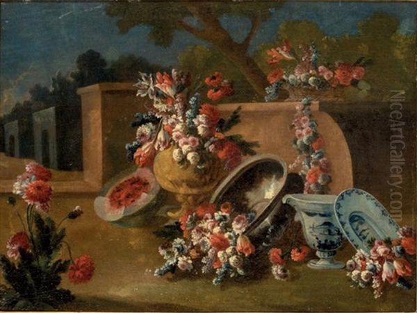 Fleurs, Fruits Et Porcelaine - view 1