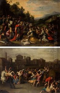 El Rapto De Las Sabinas Y Cayo Mario Recibiendo A Las Matronas Romanas by Geeraert De Lavallee