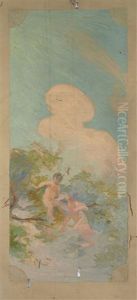 Deux Etudes Presumees De Decors Pour Le Pavillon De Flore (+2 Others; 4 Works) by Alexandre Claude Louis Lavalley