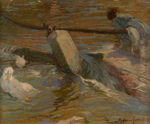 Le Lavoir De Genets by Alexandre Claude Louis Lavalley