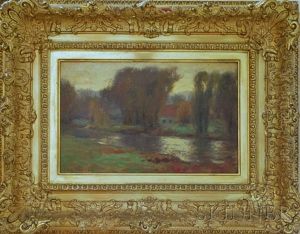 Fall Landscape With Stream by Jonas Joseph LaValley