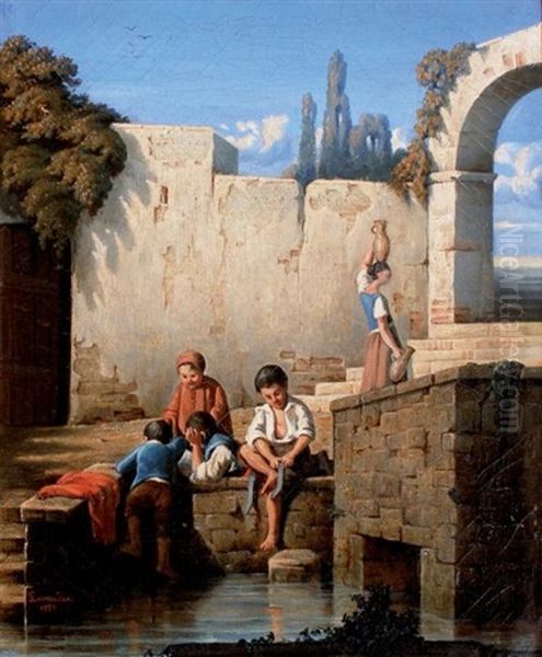 Les Enfants A La Fontaine - view 1