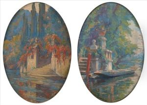 Stone River Steps (2 Works) by Georges-Auguste-Elie Lavergne