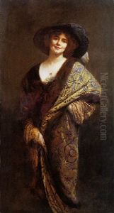 Giovane Donna Con Cappello by Georges-Auguste-Elie Lavergne