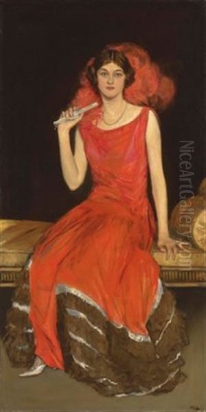 Lady In Red, Mrs Owen Barton Jones - view 1