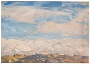 Landscape With Distant Town (from Mount Washington, Tangier) by John Lavery