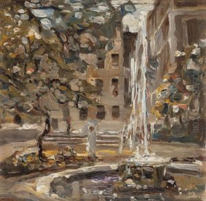 Fountain In Parkland by John Lavery