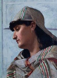 Woman In An Arab Headdress by John Lavery