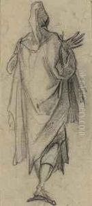 A Cloaked And Hooded Figure, Seen From Behind by Jacques Bellange