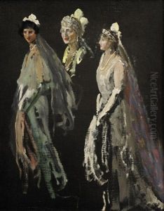 Portrait Studies Of The Lady Duveen Of Millbank, The Hon. Dorothy Duveen And Miss Shelagh Morrison-bell by John Lavery